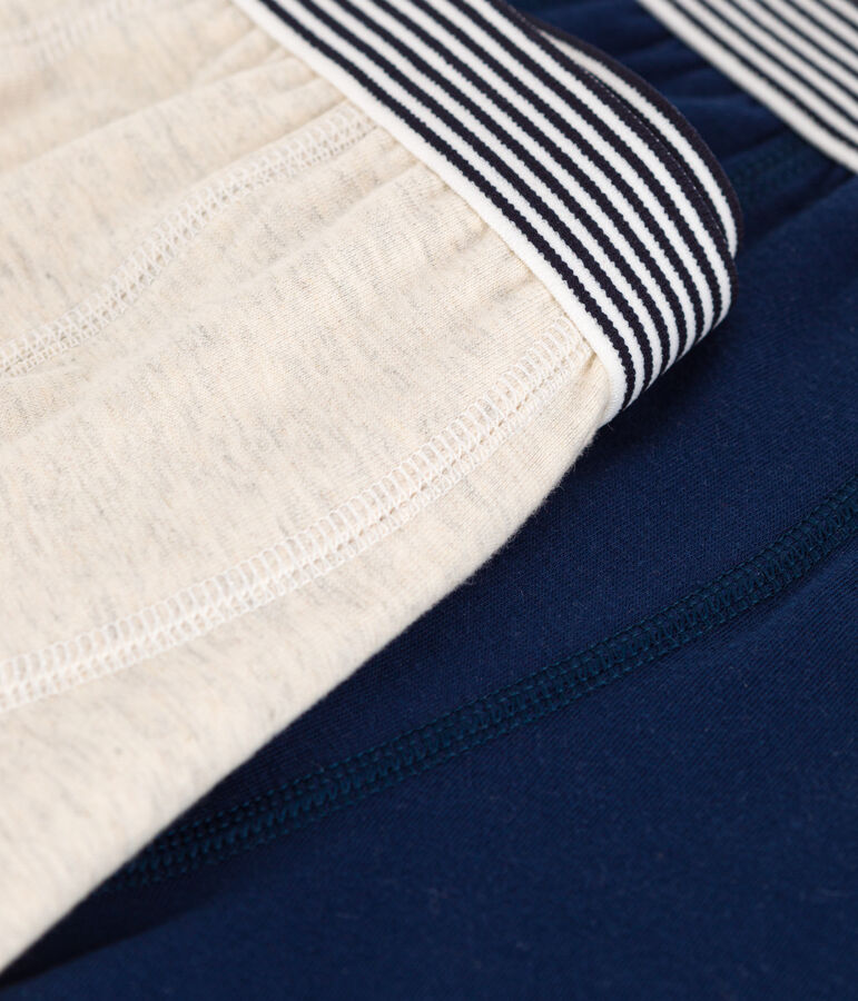 Juego de 2 b&oacute;xers lisos de algod&oacute;n y elastano para ni&ntilde;o multicolor