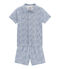 Pijama corto de punto para niño blanco MARSHMALLOW/azul MAJOR