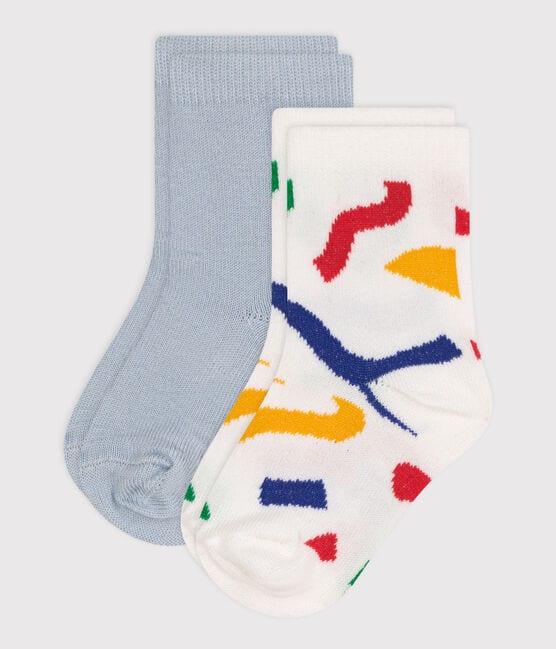 2 pares de calcetines de algodón estampados para bebé variante 1