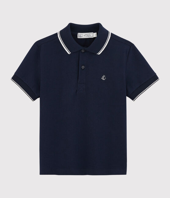 Polo de manga corta para niño azul SMOKING