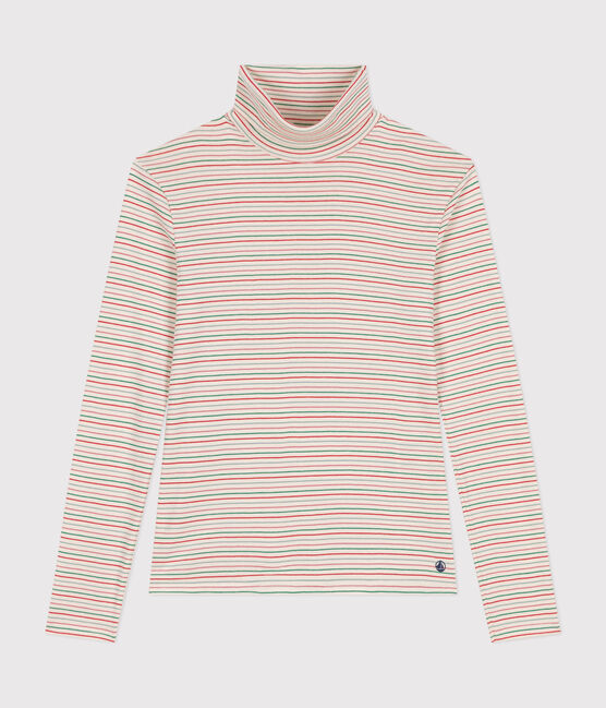 Camiseta Iconique de cuello vuelto de algodón para mujer blanco AVALANCHE/ MULTICO