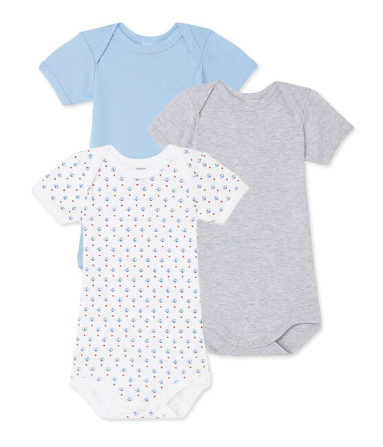 Lote de 3 bodies para bebé niño blanco .