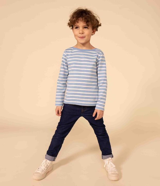 Marinera ic&oacute;nica de algod&oacute;n para ni&ntilde;a/ni&ntilde;o azul/beige
