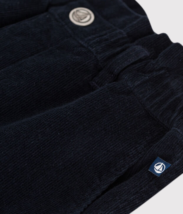 Pantal&oacute;n infantil liso de pana azul