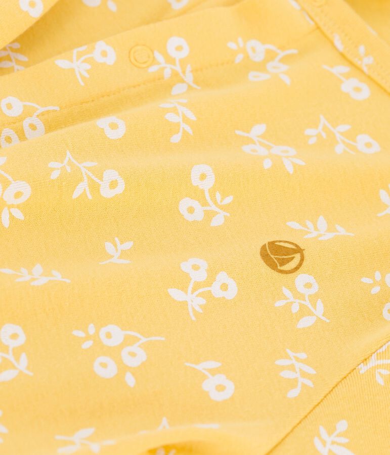 C&aacute;rdigan estampado de algod&oacute;n de ni&ntilde;a amarillo/blanco