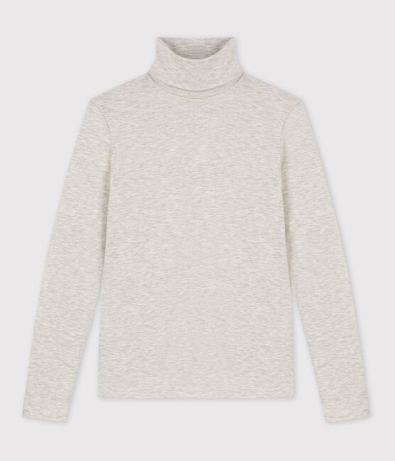 Camiseta L'ICONIQUE abrigada con cuello vuelto para mujer gris BELUGA CHINE