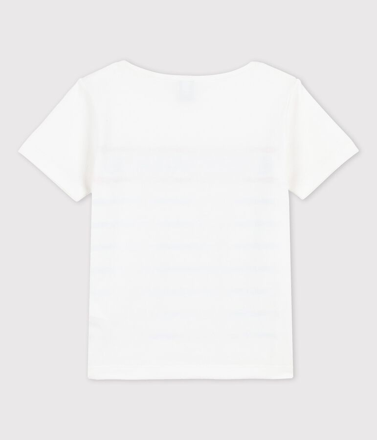 Camiseta de algod&oacute;n para ni&ntilde;a/ni&ntilde;o blanco