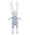 Peluche de conejo para bebé de jersey azul FONTAINE/blanco MARSHMALLOW