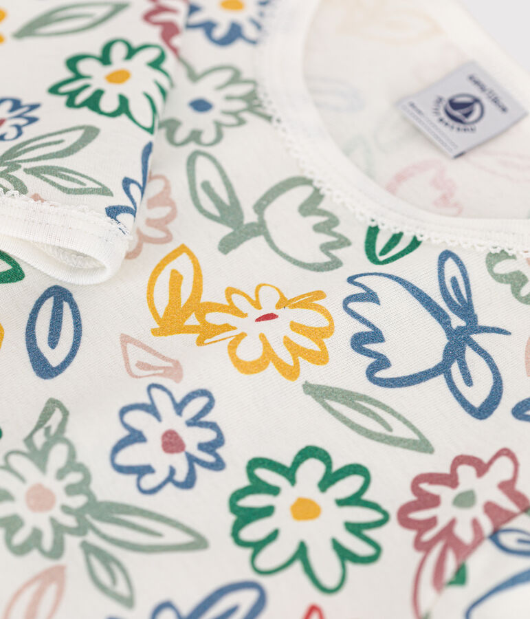 Camis&oacute;n infantil de algod&oacute;n con motivo de flores blanco/multicolor