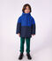Parka infantil midi lisa colorblock azul/multicolor