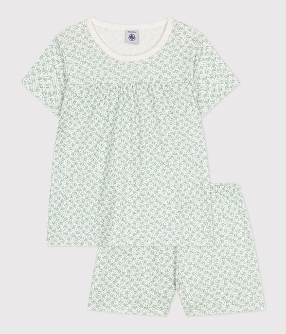 Pijama infantil corto de algodón con estampado de flores MARSHMALLOW/ PAUL