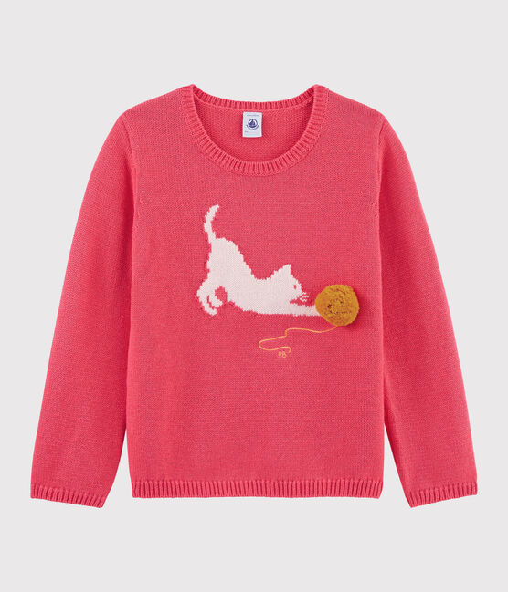Jersey de lana y algodón para niña rosa ROSE FLASHY