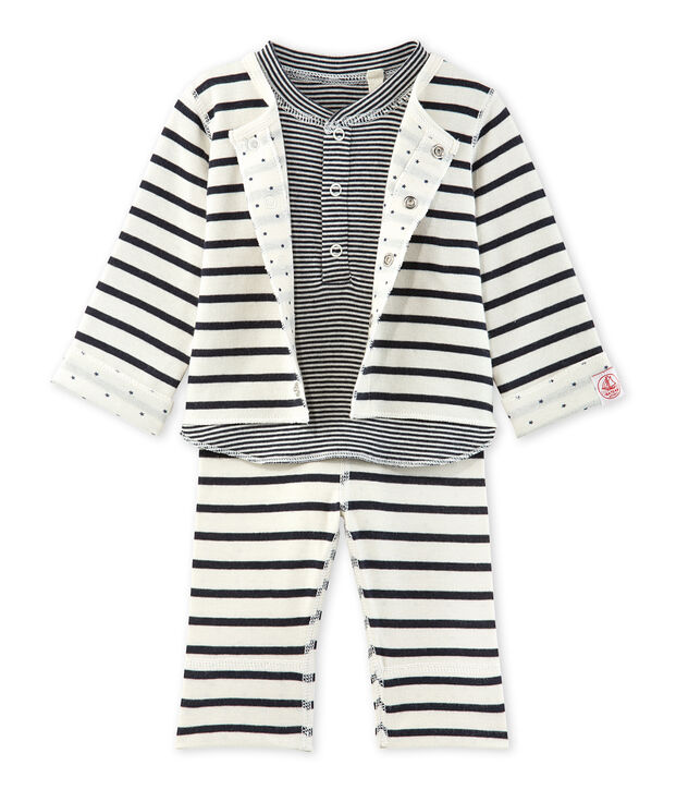 Ensemble b&eacute;b&eacute; 3 pi&egrave;ces r&eacute;versible blanco/azul