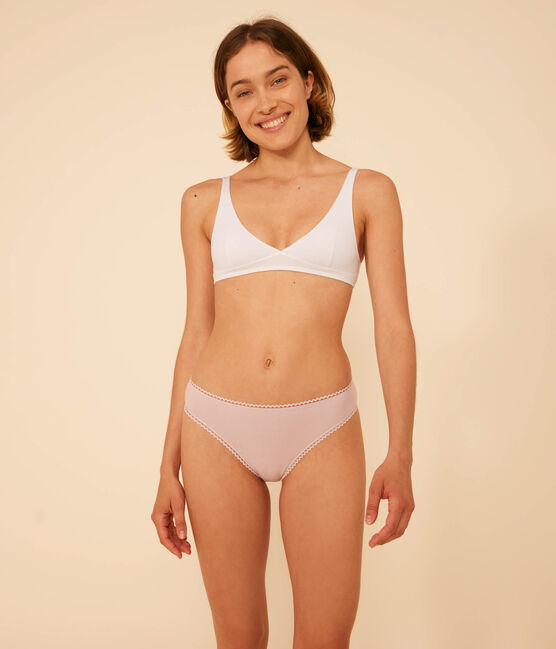 Sujetador de algodón y elastano para mujer blanco MARSHMALLOW