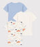 Juego de 3 camisetas de algodón de manga corta con nubes para niño variante 1