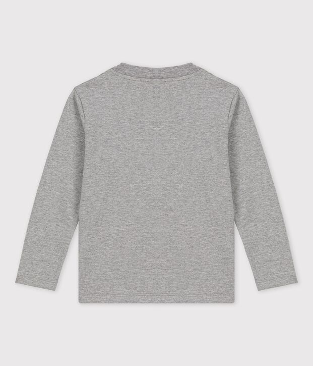 Camiseta de algod&oacute;n de manga larga para ni&ntilde;o gris