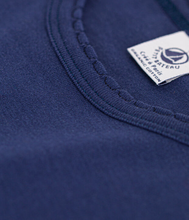 Camiseta L'ICONIQUE de punto cocotte de algod&oacute;n para mujer azul