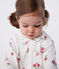 Pijama de algodón con cuello pétalo de frutas para bebé blanco MARSHMALLOW/blanco MULTICO