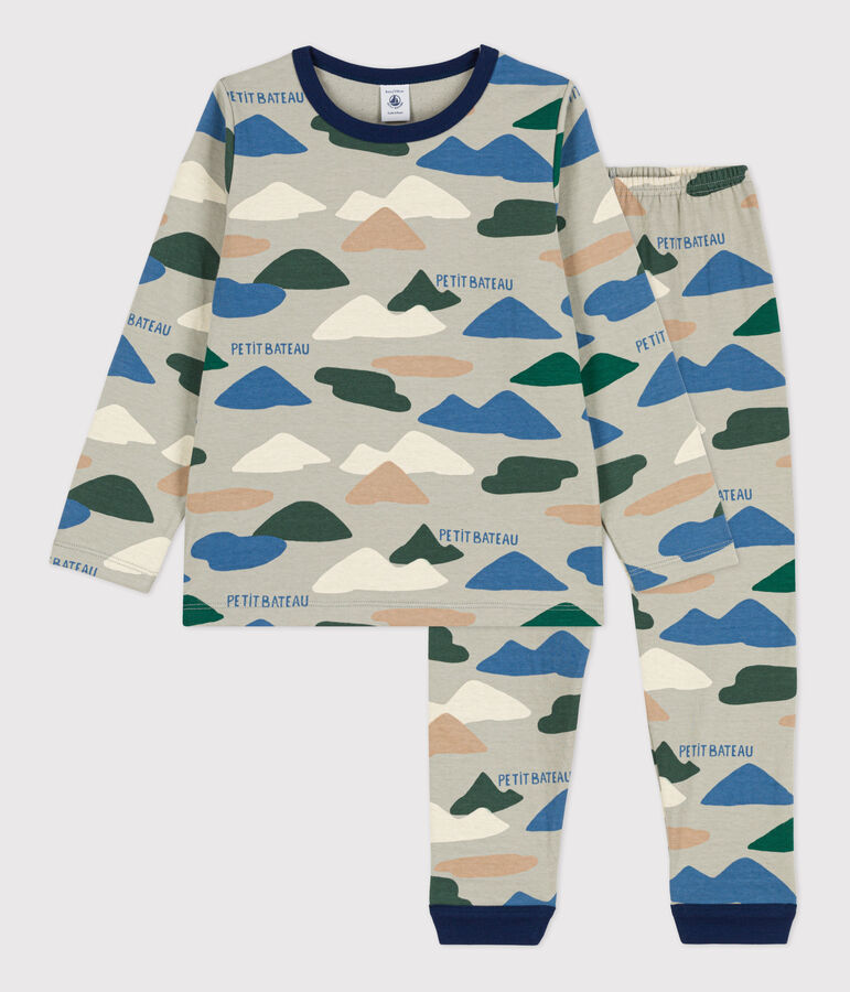 Pijama de t&uacute;bico para ni&ntilde;o  gris/multicolor