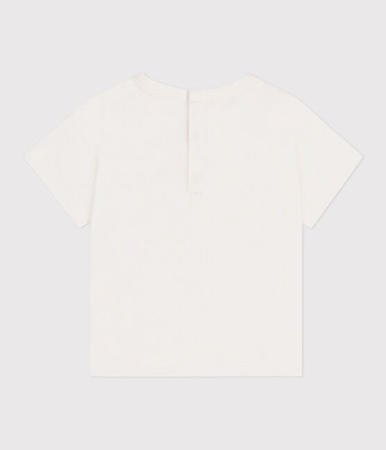 Camiseta lisa de manga corta de algodón para bebé blanco MARSHMALLOW/blanco MULTICO