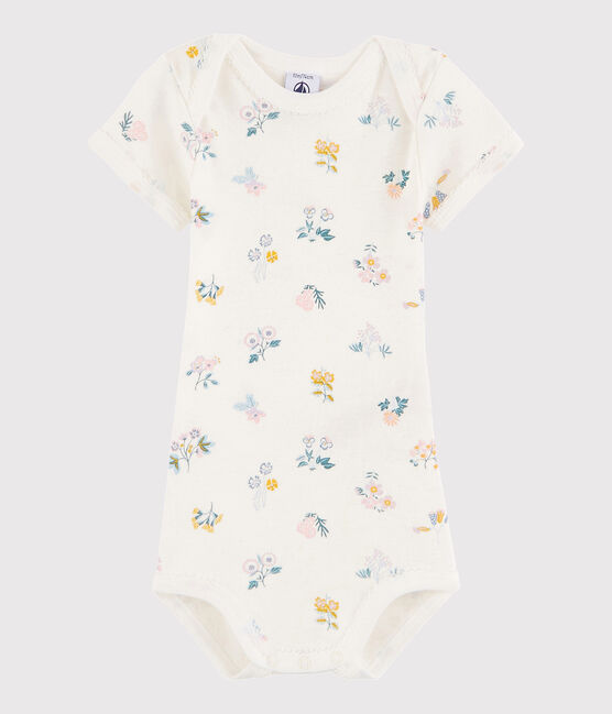 Bodi de manga corta de bebé niña blanco MARSHMALLOW/blanco MULTICO