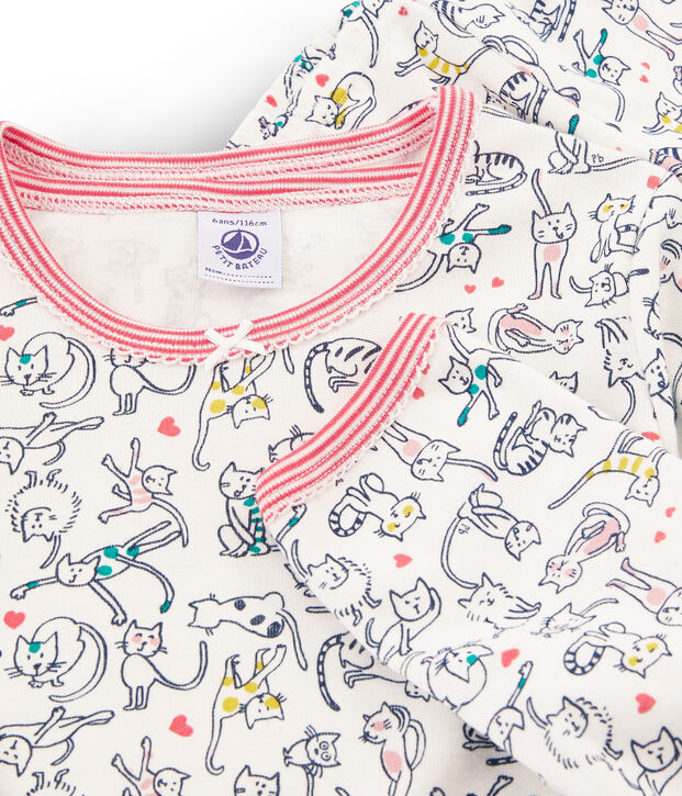 Pijama de punto blanco/multicolor