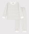 Pijama de felpa con flor para niña blanco MARSHMALLOW/blanco MULTICO