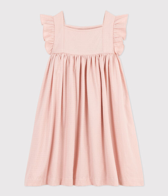 Vestido sin mangas de algodón façonné para niña rosa SALINE