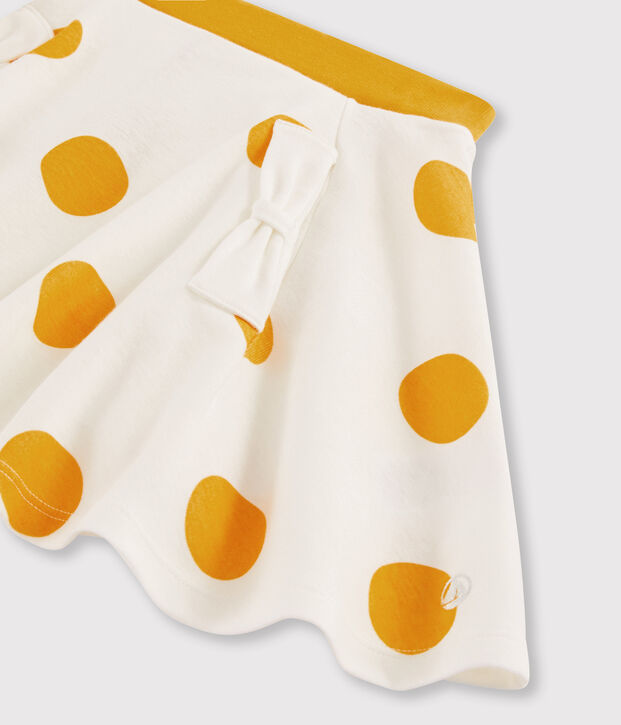 Falda de punto para ni&ntilde;a blanco/amarillo