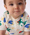 Pelele corto de algod&oacute;n estampado para beb&eacute; crudo/multicolor