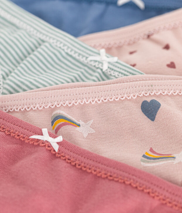 Juego de 5 braguitas de algod&oacute;n con corazones para ni&ntilde;a multicolor