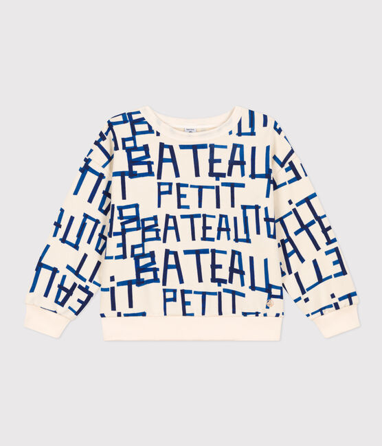 Sudadera estampada de muletón de niña/niño blanco AVALANCHE/ MEDIEVAL
