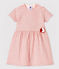 Vestido de manga corta de tejido tubular de rayas de bebé niña rosa FLEUR/rosa COPPER