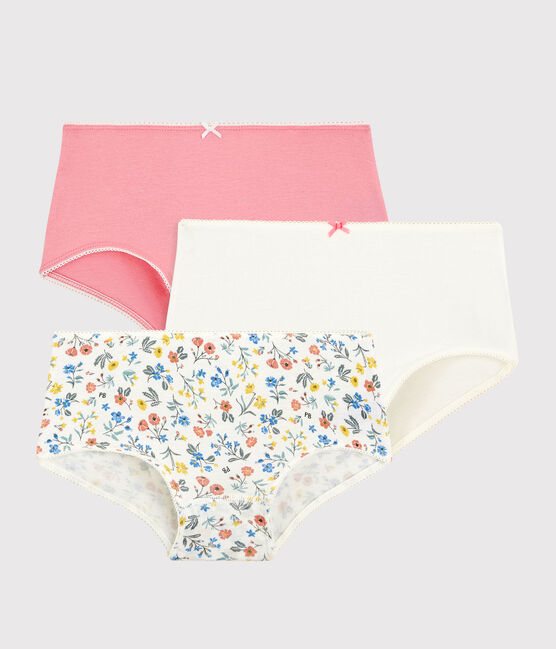 Juego de 3 «culottes» de flores «retro» de algodón de niña variante 1