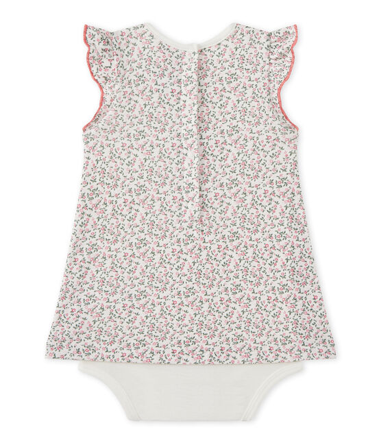 Vestido-body bebé niña estampado blanco MARSHMALLOW/azul BRUT/ MULTICO