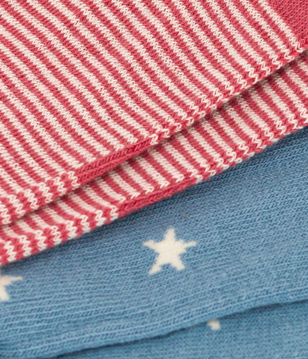 Juego de 2 pares de calcetines de punto de algod&oacute;n con estrellas para ni&ntilde;os multicolor