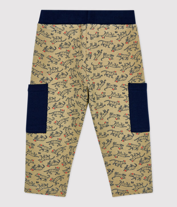 Pantal&oacute;n de mulet&oacute;n de beb&eacute;. beige/multicolor