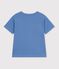 Camiseta infantil estampada de manga corta azul