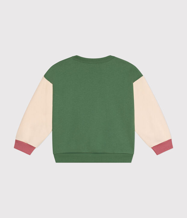 Sudadera de felpa para ni&ntilde;a verde/multicolor