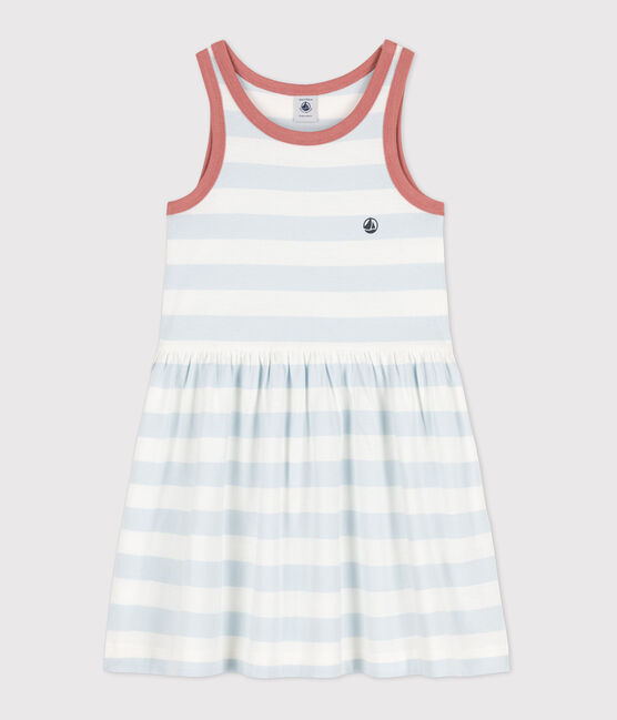Vestido sin mangas de algodón a rayas para niña PLEINAIR/ MARSHMALLOW