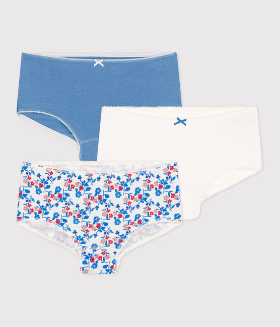 Juego de 3 culottes infantiles de algodón con flores variante 1