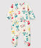 Pelele de terciopelo con estampado de flores para bebé niña blanco MARSHMALLOW/blanco MULTICO