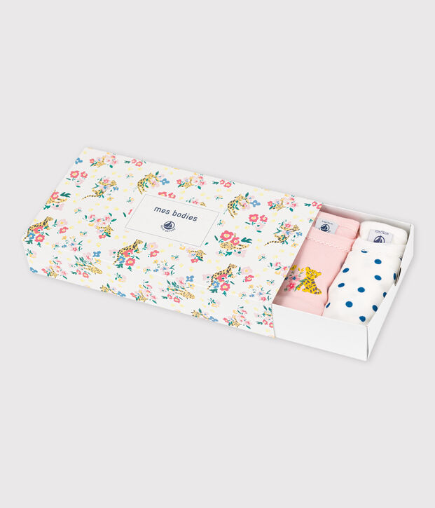 Juego de 5 bodis de manga larga de beb&eacute; ni&ntilde;a de algod&oacute;n multicolor