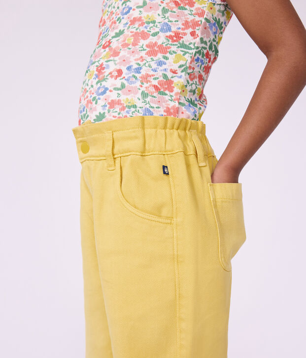 Pantal&oacute;n infantil de algod&oacute;n amarillo