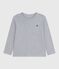 Camiseta infantil lisa de algodón de manga larga gris FUMEE CHINE
