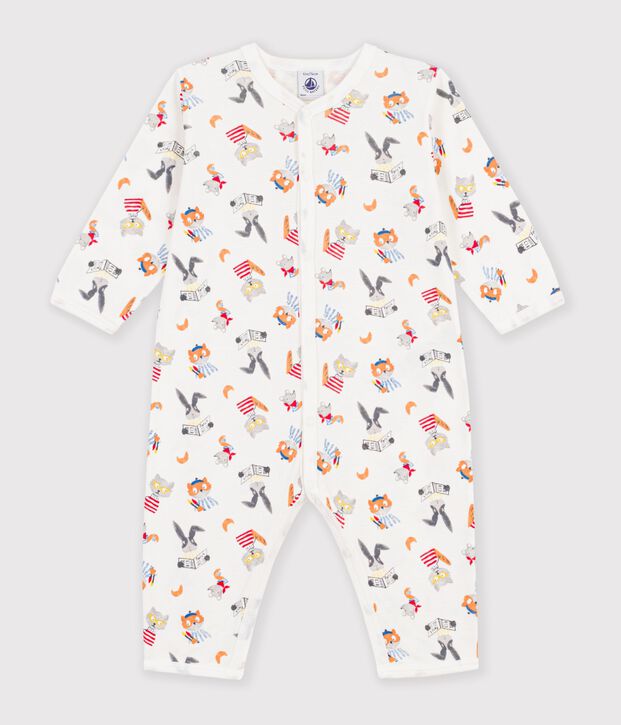 Pyjama b&eacute;b&eacute; en coton sans pieds imprim&eacute; animaux blanco/multicolor