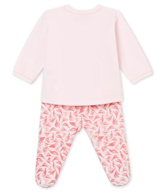 Pijama para bebé niña rosa VIENNE/blanco MULTICO