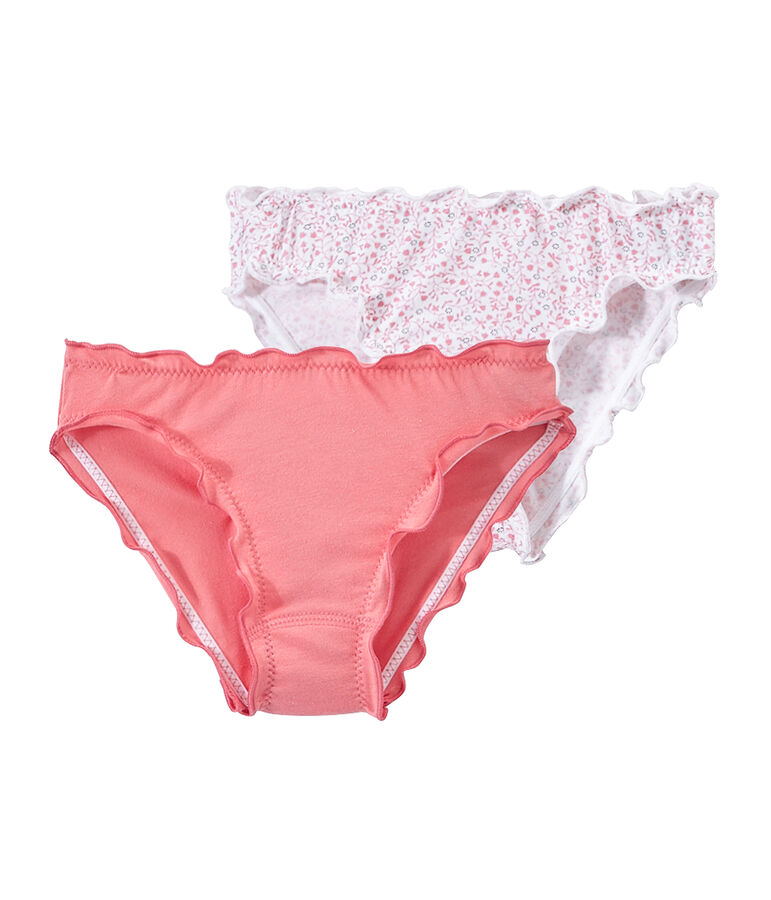 Lote de 2 braguitas con volantes para ni&ntilde;a blanco