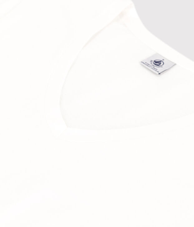 Camiseta de algod&oacute;n Le Droit con cuello de pico para mujer blanco