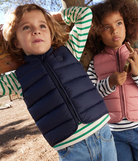 Chaqueta acolchada infantil sin mangas azul SMOKING